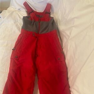 Lands' End Kids Red and Gray Snow Bib